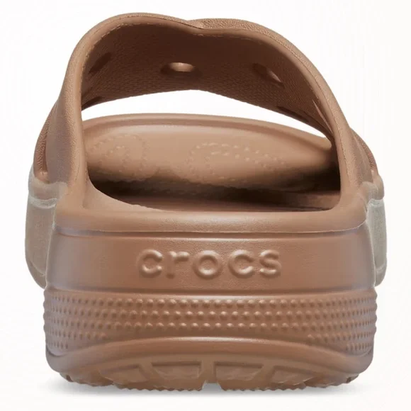 CROCS Brown Cross Strap Slides NWOT - Picture 4 of 7